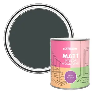 Rust-Oleum Black Sand Matt Interior Wood Paint  750ml