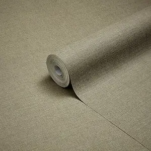 GoodHome Tille Taupe Woven effect Textured Wallpaper