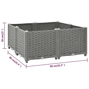 Berkfield Raised Bed 80x80x38 cm Polypropylene