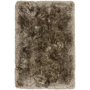 Handmade Rug, Luxurious Rug for Bedroom, Easy to Clean Dining Room Rug, Sparkle Rug, Taupe Shaggy Rug-120cm X 170cm