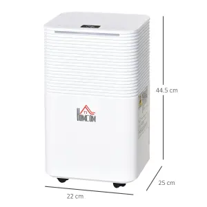 HOMCOM 10L/Day Portable Quiet Dehumidifier for Home, Electric Air De-Humidifier