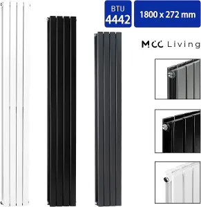 Designer Flat Panel Double Radiator 1800x272 Anthracite by MCC