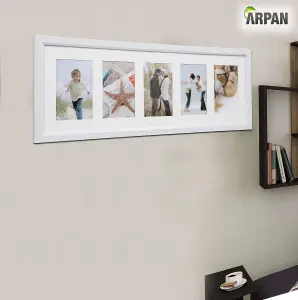 Arpan MDF Multi Aperture Photo Frame 5 Aperture White