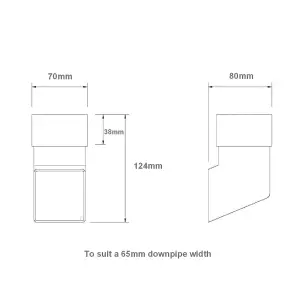 Caramel Square 65mm Downpipe Shoe, Freeflow Rain Water Systems