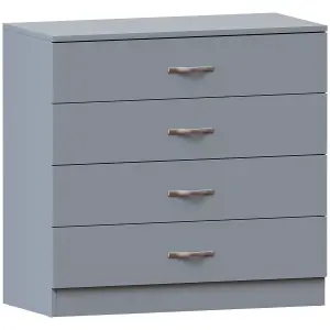 Vida Designs Riano Grey 4 Drawer Chest (H)720mm (W)750mm (D)360mm