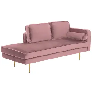 Right Hand Velvet Chaise Lounge Pink MIRAMAS