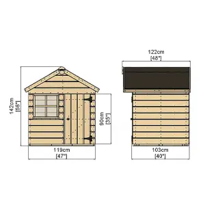 Rebo Orchard 4FT x 4FT Children's Wooden Garden Playhouse - Owl