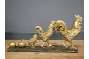 Gold Chicken Evolution Garden and Home Ornament