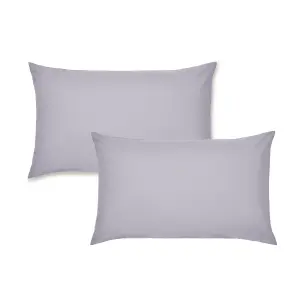 Catherine Lansfield Pillowcases Easy Iron Percale Standard 50x75cm Pack of 2 Pillow cases with envelope closure Blush Lilac