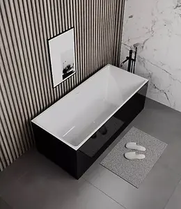 Serenity Square 1700mm Black Freestanding Acrylic Double Ended Luxury Bath