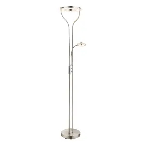 Luminosa Garona LED Floor Lamp 20W+5W Nickel