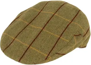 Jack Pyke Wool Blend Tweed Flat Cap, Tweed Green / Large