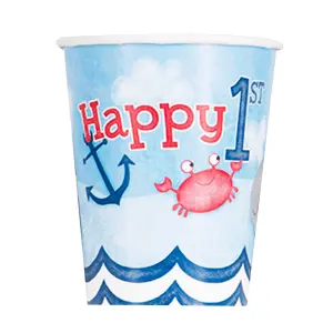 Unique Party Nautical 1st Birthday Cups (Pack Of 8) Multicoloured (One Size)