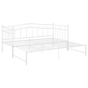 Berkfield Pull-out Sofa Bed Frame White Metal 90x200 cm