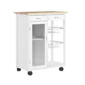 Pavillion Wood Kitchen Cart White