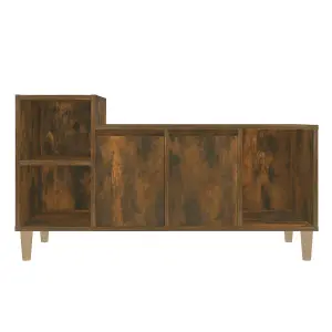 Berkfield TV Cabinet Smoked Oak 100x35x55 cm Engineered Wood