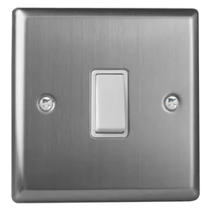 Varilight 1-Gang 10A Intermediate Rocker Switch Brushed Steel