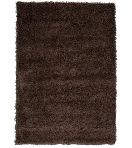 Chocolate Thick Shaggy Rug - California - 140x200cm (4'6" x 6'6")