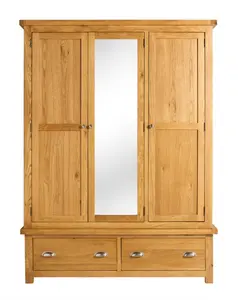 Birlea Woburn 3 Door 2 Drawer Wardrobe Oak