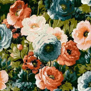 Paul Moneypenny Eden Red Rose Floral Smooth Wallpaper for Grandeco