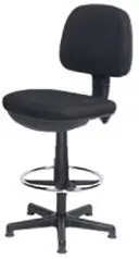 Realspace Draughtsman Chair Permanent Contact Fabric Height Adjustable Black 110 Kg 430 X 480 X 1,200 mm