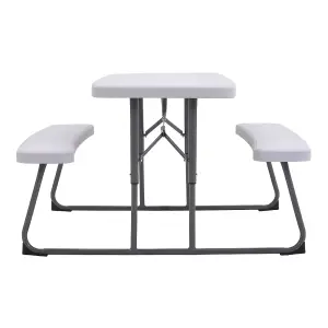 Plastic Folding Garden Camping Picnic Rectangular Table and 2 Bench Set Dining Table Bench Set for Kids