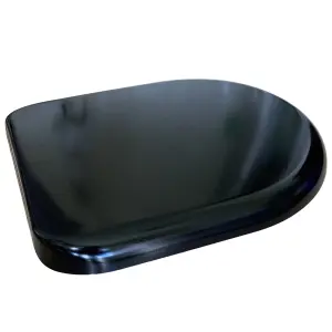 Euroshowers Black D One Slow Close Toilet Seat 375mm