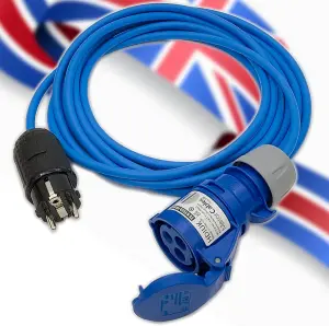 HDIUK Euro Schuko Plug to Ceeform 16A Socket Connector Extension Lead (15 Metre)