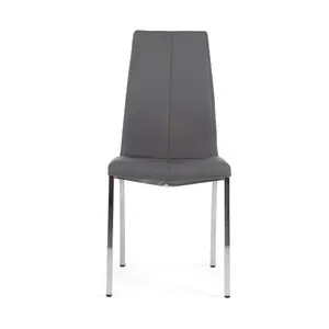 Cavello Charcoal Grey Faux Leather Dining Chairs (Pair)