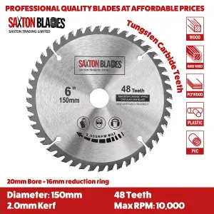 Saxton TCT150MXA TCT Circular Blade 150mm Pack A