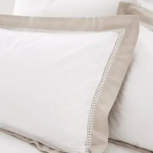 Oxford Lace 200 Thread Count Cotton Duvet Cover Set Double - 2 Standard Pillowcases