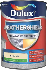 Dulux Weathershield Smooth Masonry Paint 5L Buttermilk