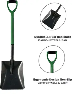 New Digging Garden Shovel Steel Gardening Soil Border Spade Snow Farm Spade Handle