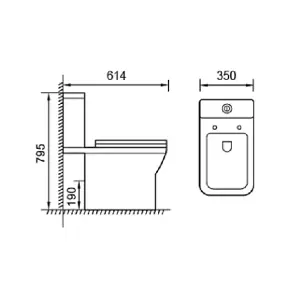 Banyetti Imperia Open Back Close Coupled Toilet with Soft Close Seat