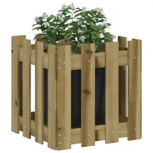 Berkfield Garden Planter with Fence Design 40x40x40 cm Impregnated Wood Pine