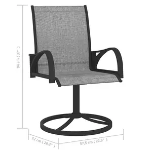 Berkfield Garden Swivel Chairs 2 pcs Textilene and Steel Grey