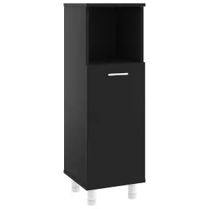 Berkfield 3 Piece Bathroom Furniture Set Black Engineered Wood