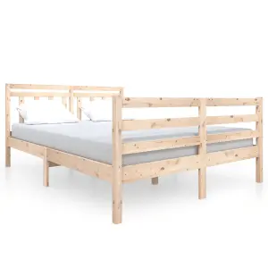 Berkfield Bed Frame Solid Wood 140x200 cm 4FT6 Double