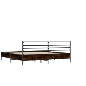 Berkfield Bed Frame without Mattress Brown Oak 140x190 cm