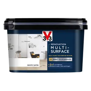 V33 Renovation White Satinwood Multi-surface paint, 2L