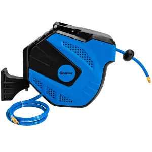 Costway Retractable Air Hose Reel Wall-Mounted Automatic Rewind Compressor Tool 15M