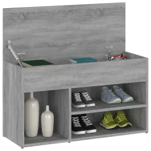 Berkfield Shoe Bench Grey Sonoma 80x30x45 cm Engineered Wood