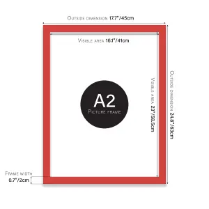 A2 Red Picture Frame Fits A2 (42 x 59.4cm - 16.5 x 23.4in) Poster, Photo, Artwork, or Print.