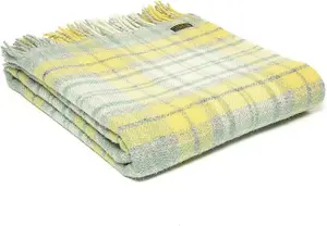 Cottage Ocean Checked 100% Wool Throw