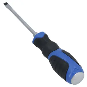 Slotted Flat Headed Screwdriver SL5.5 5.5mm x 100mm Magnetic Tip Rubber Grip