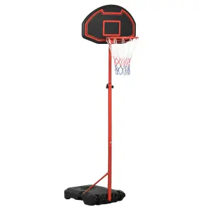 HOMCOM 200-250cm Adjustable Basketball Hoop Backboard w/ Wheels For Kids