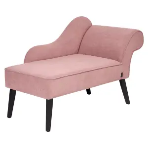 Right Hand Fabric Chaise Lounge Pink BIARRITZ