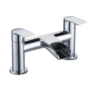 Nes Home VIRGO WATERFALL BATHROOM TAP BASIN MONO MIXER BATH FILLER SET SOLID BRASS