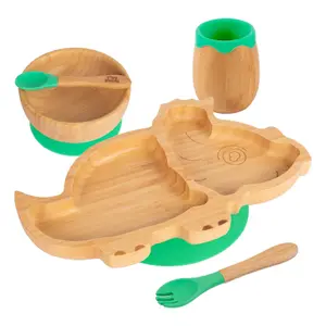 5pc Bamboo Dinosaur Baby Weaning Set - Green