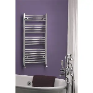 1600mm (H) x 600mm (W) - Vertical CURVED - 25mm - Chrome - Bathroom Towel Rail - (Clifton Rail) -(1.6m x 0.6m)